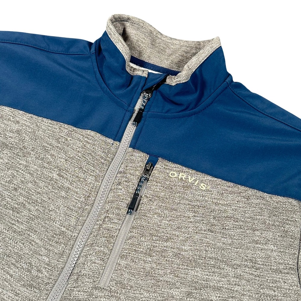 Orvis Men's Medium Bonded‎ Mesh Jacket Two Tone Gray Blue Full Zip Midweight